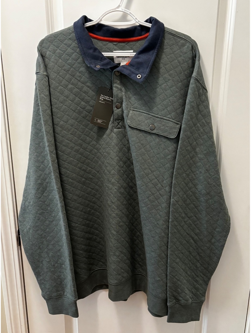 Goodfellow & Co Men’s Quilted Sweatshirt Green/Blue Size XXL